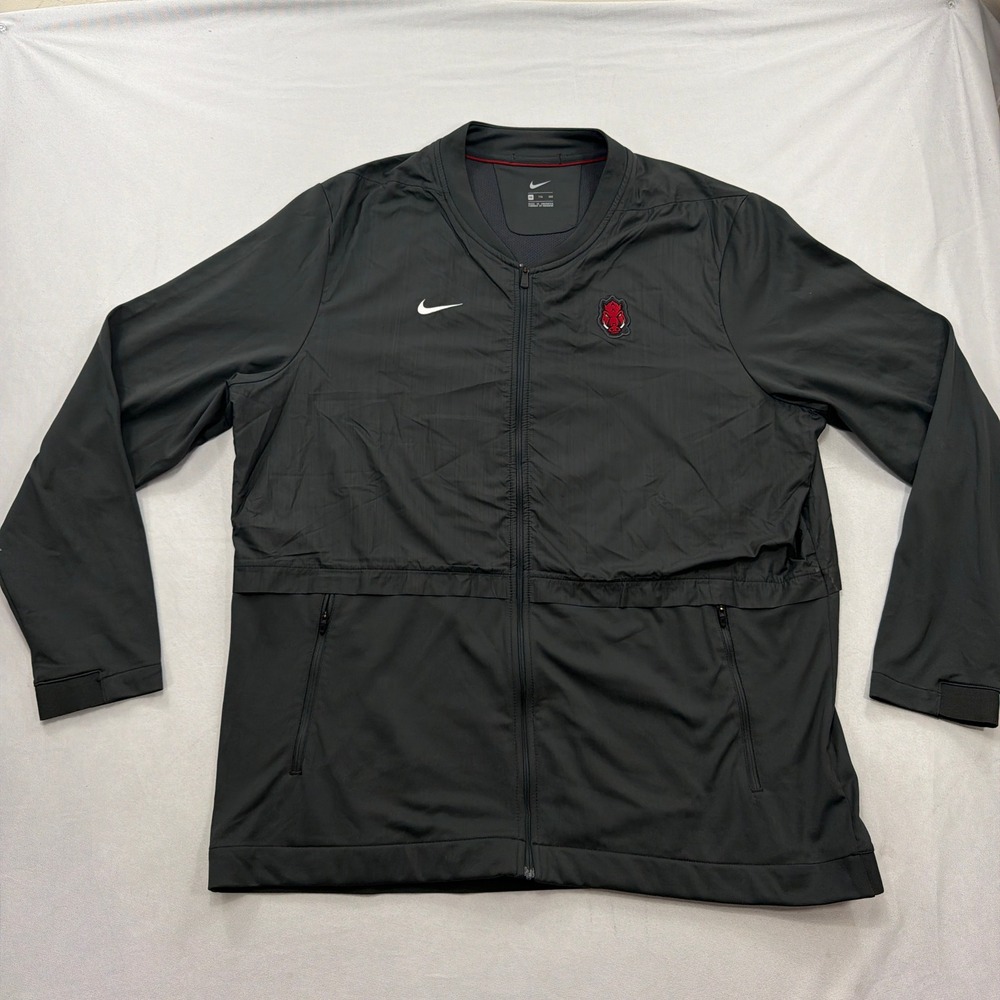 Nike Jacket Arkansas Razorbacks Sideline Full Zip Coaches Black Mens XXL